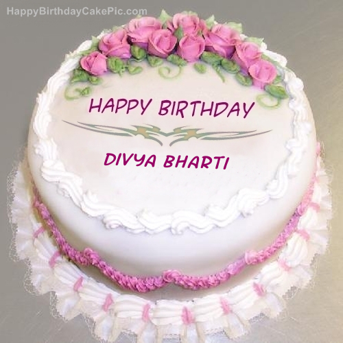❤️ Pink Rose Birthday Cake For Divya Bharti